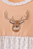 Beige Deer Embroidery Bloomer Set