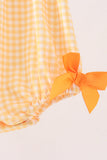 Mustard Candy Embroidery Gingham Bubble