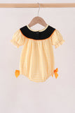 Mustard Candy Embroidery Gingham Bubble