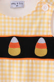Mustard Candy Embroidery Gingham Jon Jon