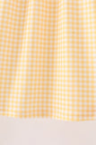 Mustard Candy Embroidery Gingham Dress