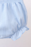 Blue Jacquard Lace Bloomer Set