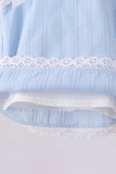 Blue Jacquard Lace Bloomer Set