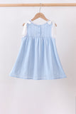 Blue Jacquard Lace Dress