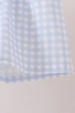 Blue Pumpkin Embroidery Gingham Shorts Set
