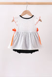 Black Spider Embroidery Ruffle Bubble