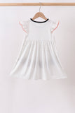 Black Spider Embroidery Ruffle Dress