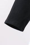 Black Spider Embroidery Pocket Stripe Top