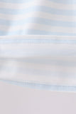 Black Spider Embroidery Pocket Stripe Top