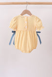 Mustard Pumpkin Embroidery Ruffle Gingham Bubble