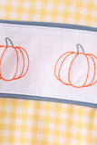 Mustard Pumpkin Embroidery Gingham Bubble