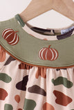 Camouflage Pumpkin Embroidery Ruffle Bubble