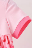 Pink Cowgirl Boots Embroidery Dress