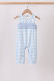Blue Smocked Gingham Jon Jon