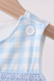 Blue Smocked Gingham Jon Jon