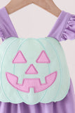 Purple Jack-O-Lantern Applique Ruffle Bubble