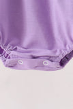 Purple Jack-O-Lantern Applique Ruffle Bubble