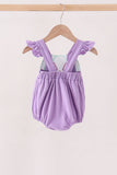 Purple Jack-O-Lantern Applique Ruffle Bubble