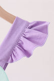 Purple Jack-O-Lantern Applique Ruffle Dress