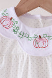 Orange Pumpkin Bow Embroidery Bubble