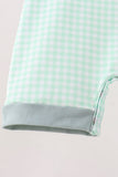 Green Pumpkin Embroidery Gingham Jon Jon