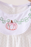 Orange Pumpkin Bow Embroidery Ruffle Dress