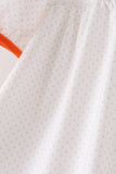 Orange Pumpkin Bow Embroidery Pants Set