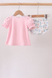 Pink Piggy Applique Bloomer Set