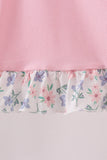 Pink Piggy Applique Ruffle Dress