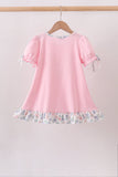 Pink Piggy Applique Ruffle Dress