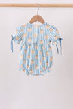 Blue Pumpkin Embroidery Ruffle Bubble