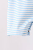 Blue Stripe Football French Knot Jon Jon