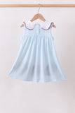 Blue Stripe Football French Knot Dress