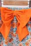 Pink Jack-O-Lantern Applique Bow Skorts Set