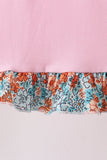 Pink Jack-O-Lantern Applique Ruffle Dress