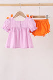 Pink Ghost Embroidery Bloomer Set