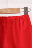 Maroon Farmland Ruffle Pants Set