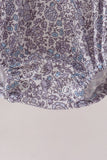 Navy Floral Bow Smocked Bubble