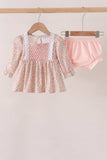 Floral Smocked Lace Bloomer Set
