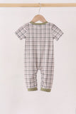 Oat Olive Plaid Romper