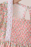 Floral Smocked Lace Pants Set