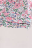 Blue Floral Smocked Ruffle Bubble