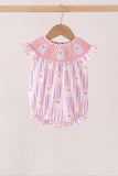 Purple Ghost Smocked Ruffle Bubble