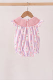 Purple Ghost Smocked Ruffle Bubble