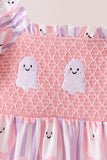 Purple Ghost Smocked Ruffle Pants Set