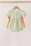 Green Pumpkin Smocked Ruffle Bubble