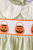 Green Pumpkin Smocked Bloomer Set