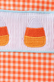 Orange Candy Smocked Gingham Jon Jon