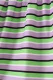 Purple witch embroidery bow stripe dress