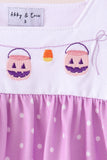 Purple Bucket Candy Embroidery Ruffle Shorts Set